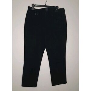 J.Crew Essential Straight Jeans Women's 31P Petite Black All Day Stretch Denim